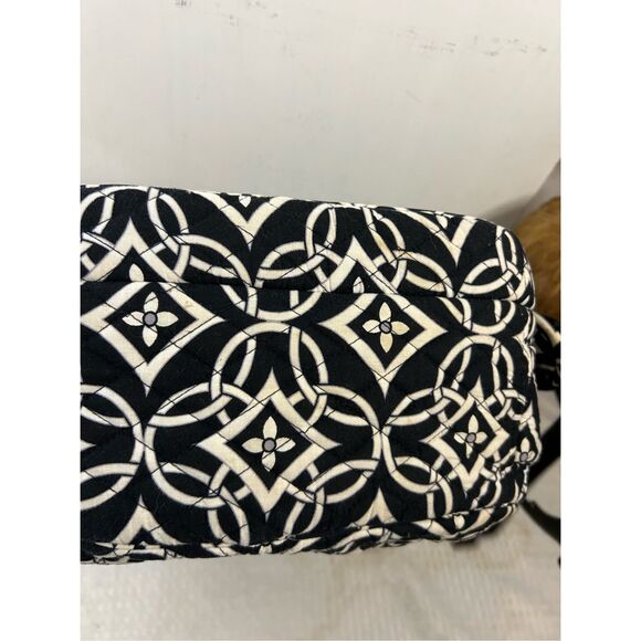 Vera Bradley padded backpack black white 5 zipper 17"x14" - Picture 6 of 10